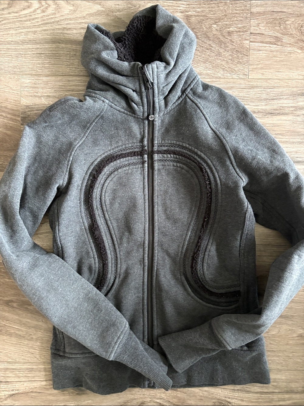 lululemon athletica Charcoal Gray Zip-Up Hooded Jacket